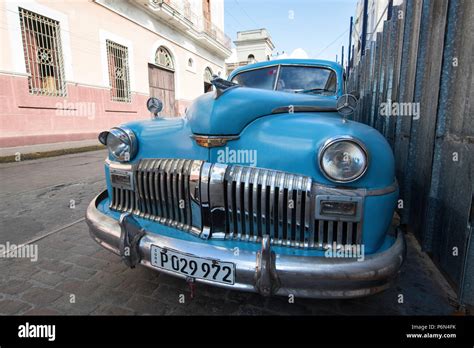 Classic 1940s Taxi Locally Known As Almendrones In The Town Of