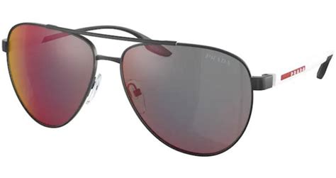 Prada Linea Rossa Ps Ys Av P Sunglasses Men S Gunmetal Brown