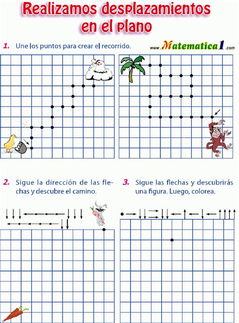 DESPLAZAMIENTO EN LA CUADRÍCULA DEL PLANO ACTIVIDADES Y EJERCICIOS DE