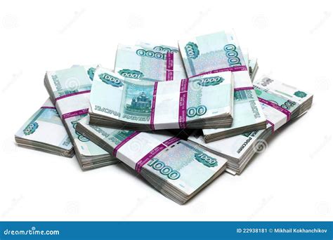 Million Rubles Heap Of Bills In Packs Stock Image Image Of