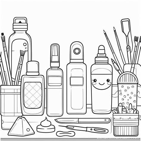 Kawaii Nail Salon Vector Coloring Page | Stable Diffusion Online