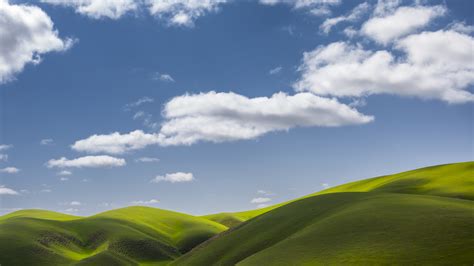 Landscape Wallpaper 4K, Scenery, Green Fields, Clouds