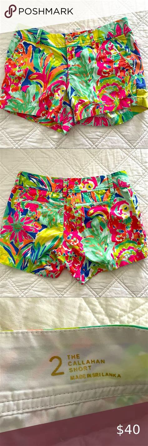 Lilly Pulitzer Callahan Shorts Pink Green Yellow 2 Pink And Green