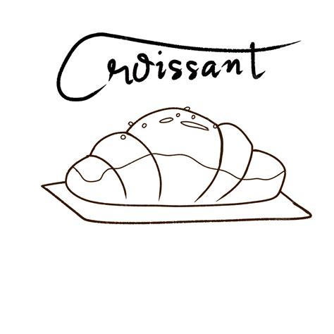 Croissant Png Dibujos Croissant Png Garabato Arte De Línea De