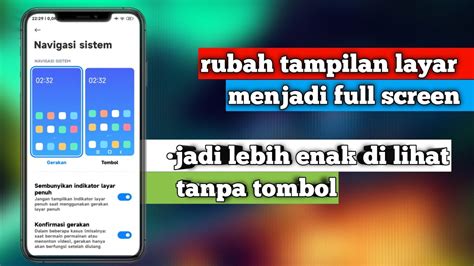 Cara Mengaktifkan Mode Layar Penuh Di Hp Android Youtube