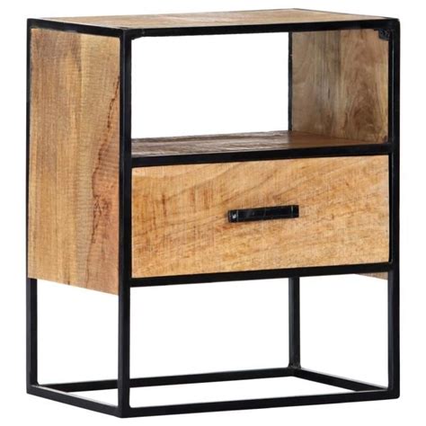 Ayhao Table De Chevet X X Cm Bois De Manguier Massif Ab