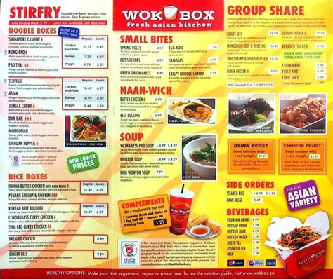 Wok Box Menu, Menu for Wok Box, University Heights, Saskatoon ...