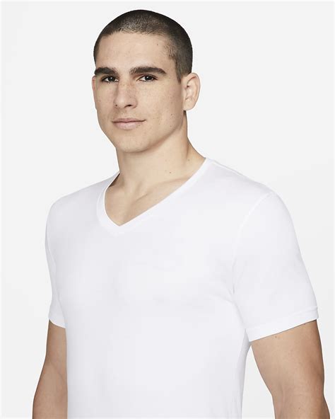 Nike Dri Fit Essential Cotton Stretch Slim Fit V Neck Undershirt 2