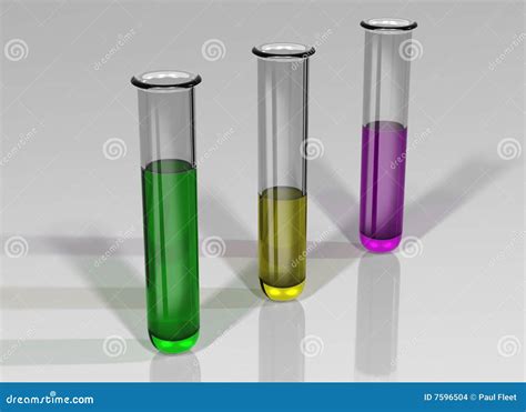 Three Test Tubes With Chemicals Stock Illustration Illustration Of