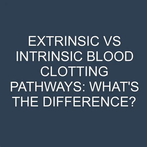 Extrinsic Vs Intrinsic Blood Clotting Pathways What S The Difference