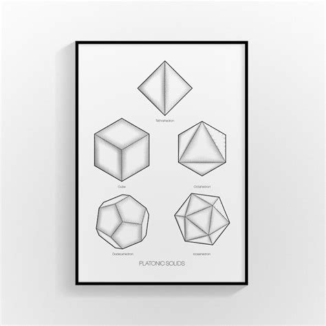 Platonic Solids Polyhedra Geometric Print on High Quality Fine Art Paper - Etsy