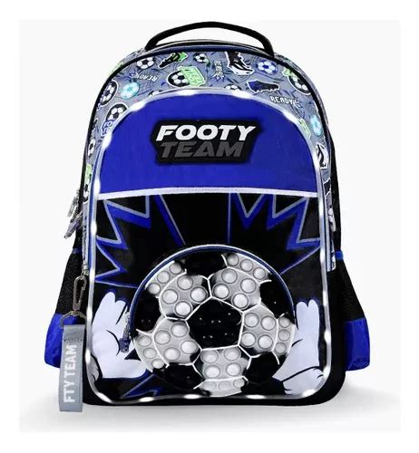 Mochila Footy Espalda Pulgadas F Futbol Azul Env O Gratis