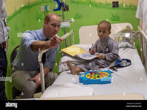 The Duke Of Cambridge With Cancer Patient Muhammed Sameer Five During