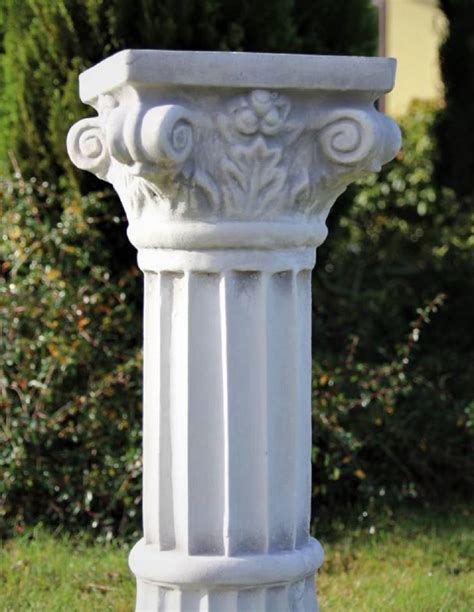 Casa Padrino Barock Säule Weiß Grau H 76 cm Prunkvolle Gartensäule