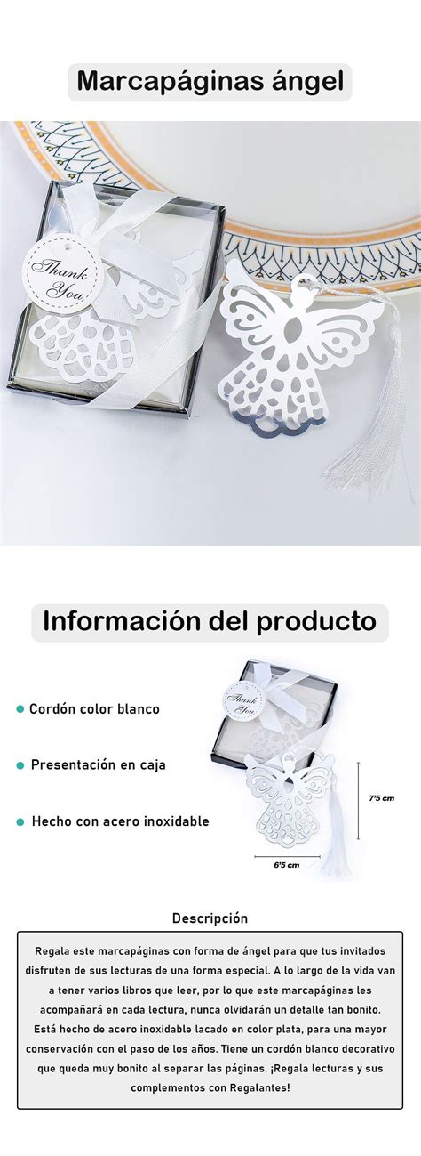 Pack De A Unidades De Marcap Ginas Con Forma De Ngel Recuerdo