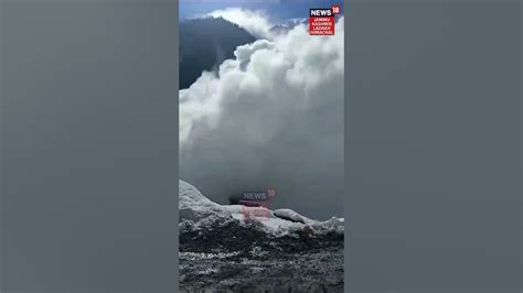 Avalanche Caught On Camera A Snow Avalanche Hit Sarbal Area Of