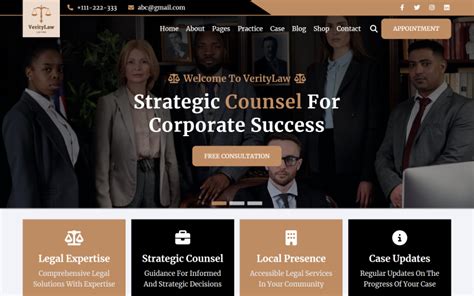 Veritylaw Mod Le De Site Web Html Pour Cabinet D Avocats Et Avocats