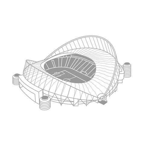 Icono Isométrico De La Ilustración Del Estadio De Fútbol En Estilo De