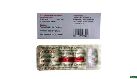 Buy Acivir 800DT 5 Tablets Online At Best Prices Wellness Forever