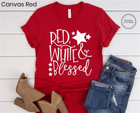 Red White And Blessed Shirt Independence Day Patriotic Shirt Etsy