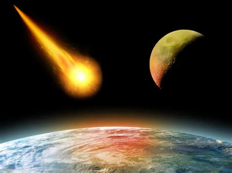 Burning asteroid hitting earth — Stock Photo © alinbrotea #4925996