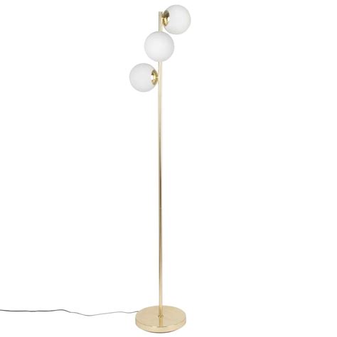 Lampadaire en métal doré et 3 boules en verre H168 Maisons du Monde