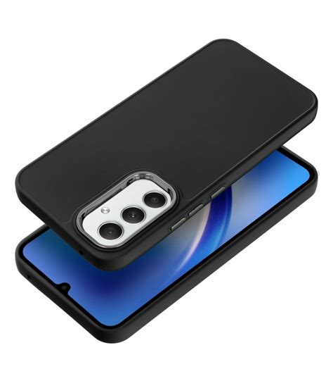 Matinis juodas dėklas Samsung Galaxy A54 5G telefonui Frame Case