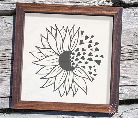 Sunflower Heart PNG and SVG – Sunflower Clipart - Wild soul - wild art