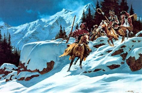 Frank Mccarthy War Party Of The Snow Native American Paintings