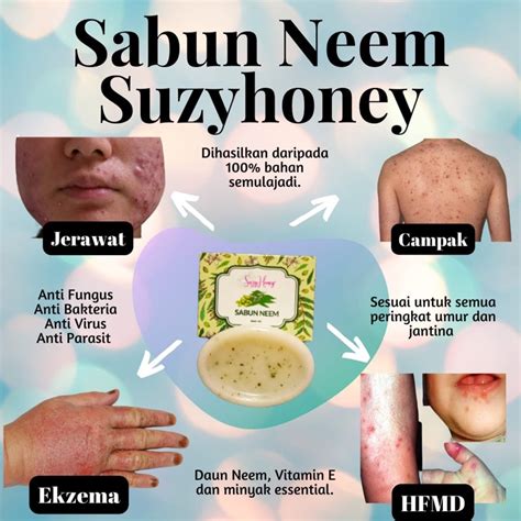 Sabun Neem Suzyhoney 🔥 Daun Semambu 🔥 Antifungal 🔥 Antivirus 🔥 Eczema 🔥