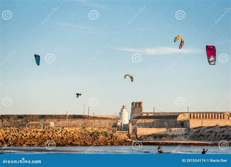 June Balneario Tarifa Spain Big Air Jumping Kitesurfing