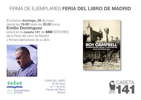 Firma de Emilio Domínguez en la Caseta 141 de SND Editores en la Feria