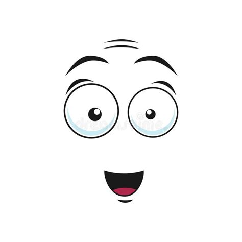 Worried Unsure Amazed Emoticon With Curved Mouth Stock Vector