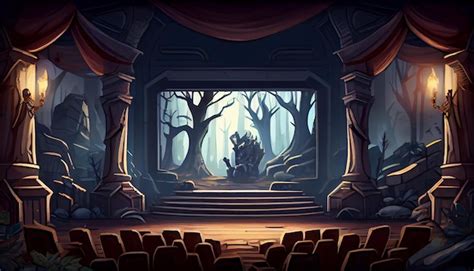 Premium Photo | Movie theatre 2D background environment for a mobile ...