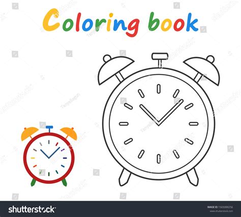 Alarm Clock Coloring Book Cartoon Style Stock Vector Royalty Free