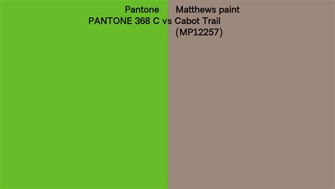 Pantone 368 C Vs Matthews Paint Cabot Trail MP12257 Side By Side