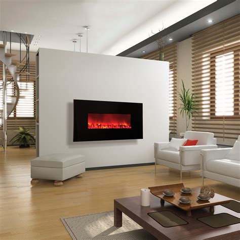 Electric Fireplace Black Glass 38l X 266w Amantii Touch Of