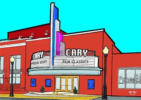 Cary NC Print // Cary Theater NC Art - Etsy