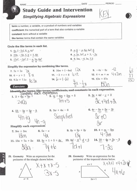 Practice Combining Like Terms Worksheets