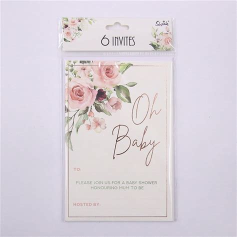 OH BABY BABY SHOWER INVITATIONS - 6pk