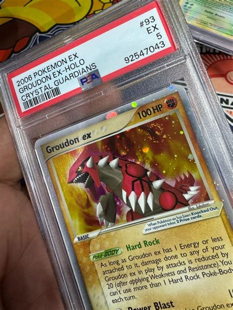 Groudon Ex 93 100 Holo Rare Pokemon Ex Crystal Guardians PSA 5 EX SWIRL