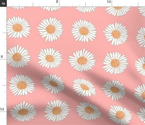 Pink Daisies Digitally Printed By Spoonflower Daisies With Pink