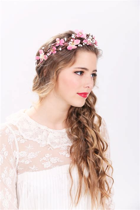 Pink Flower Crown, Wedding Headpiece, Flower Crown, Bridal Headband ...