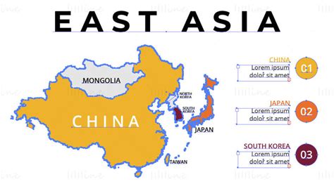 East Asia map vector