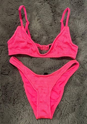 Triangl Cheeky Bikini Small Top Xs Bottom Pink Off