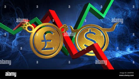 usd alcista a la moneda gbp bajista mercado de divisas 3d ilustración