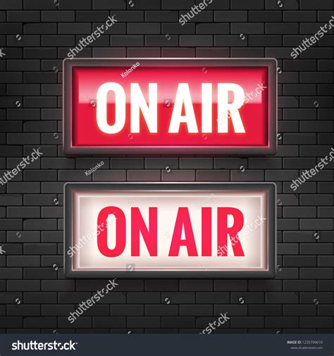 On Air Studio Light Sign Media Stock Vector (Royalty Free) 1235799610 ...