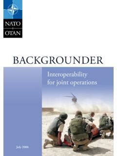 Interoperability For Joint Operations Nato Interoperability For