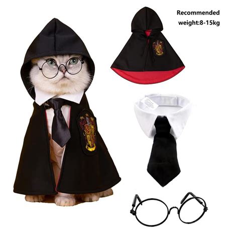 Cat Costumes With Glasses And Neckties Halloween Christmas Cosplay Set