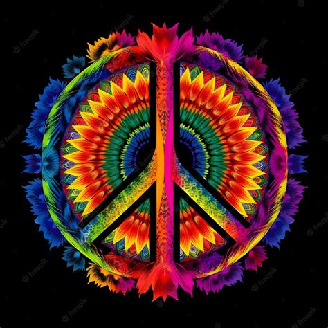 Premium Photo | A colorful peace symbol with a peace symbol in the center